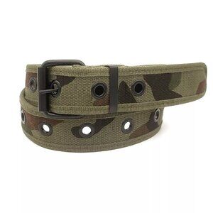 New Green Camo One Row Grommet Canvas Fabric Web Belt Size Large
